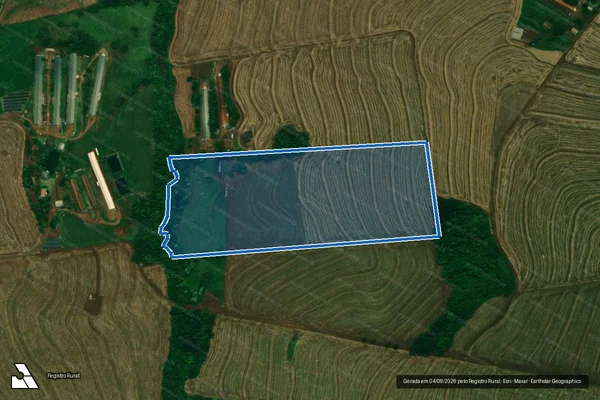 Imagem de satélite de Lote rural n° 23-A, da Gleba n° 08, Perímetro B, da Colônia Pindorama - Parte 1 em Cafelândia - PR
