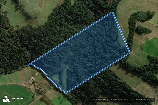 Imagem de satélite de Parte do Lote Colonial nº 15, da Fazenda Chapecó - Parcela 1 em Quilombo - SC