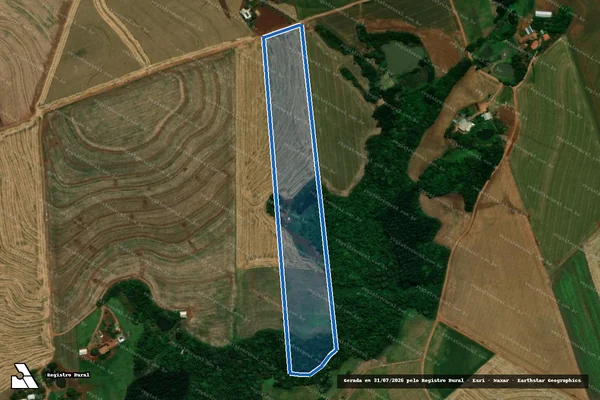 Imagem de satélite de Lote rural nº 36-A, subdivisão lote 36, 3º perímetro Fazenda Santa Cruz - Matrícula 15187 em Pranchita - PR