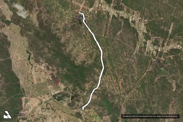 Imagem de satélite de PROJETO DE ASSENTAMENTO PALESTINA ? ESTRADA VICINAL 3 - Parte 1 em Santana do Matos - RN