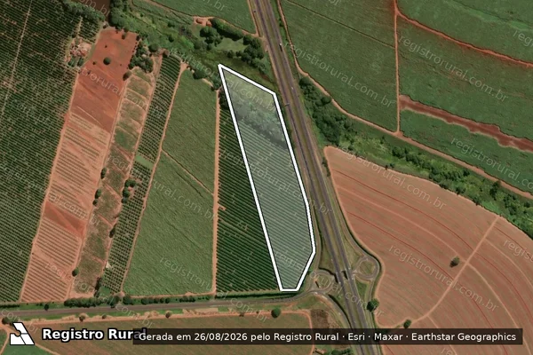 Imagem de satélite de SÍTIO SÃO SIMÃO III - Matricula 11.967 em Taiúva - SP