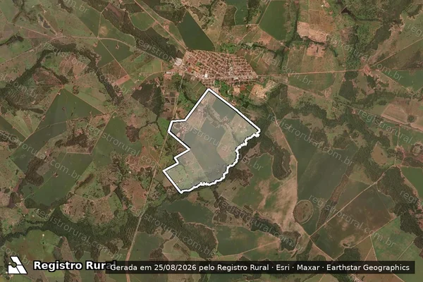 Imagem de satélite de Loteamento Poções, lugar denominado Fazenda Montaria - Parte 1 em Novo Planalto - GO