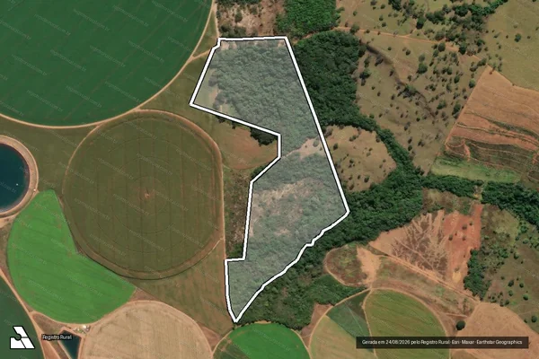 Imagem de satélite de Fazenda Agua Limpa lugar denominado Pantaninho e Buracão - PARCELA 05 em Iraí de Minas - MG