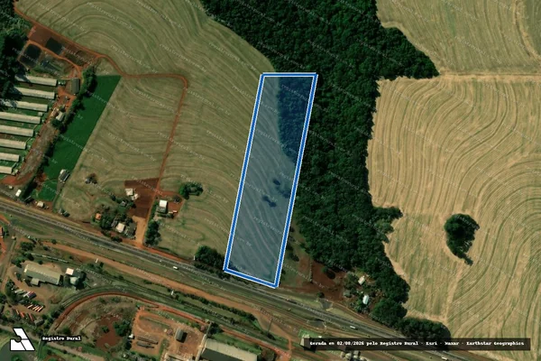 Imagem de satélite de Lote rural nº. 2-B, da Fazenda São Domingos - Matrícula 33.276 em Cascavel - PR
