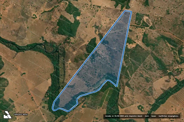 Imagem de satélite de Fazenda Santo Expedito - Gleba 7 - 001 em Rio dos Bois - TO