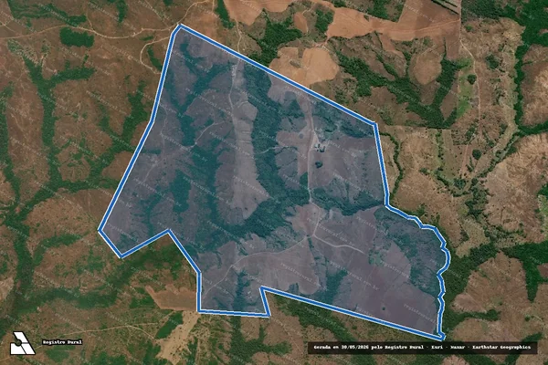 Imagem de satélite de LOTES 30-B, 30-B, 30 ,PARTE DO 47 E 47-B, 18ª ET. LT°ARAGUACEMA - Parte 1 em Dois Irmãos do Tocantins - TO