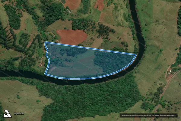Imagem de satélite de P.A. RABO DE GALO Lote 21 - Parte 1 em Barra Bonita - SC
