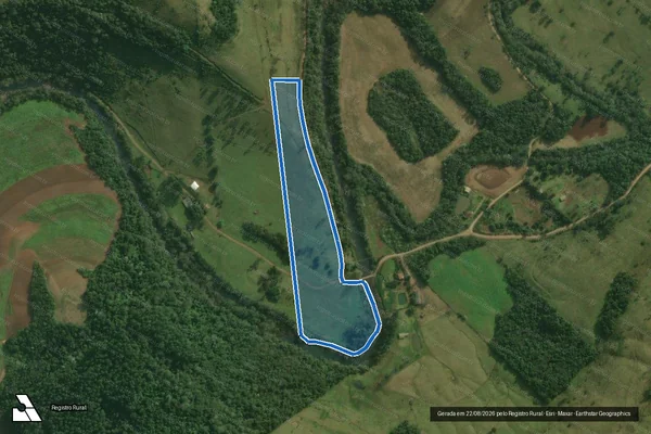 Imagem de satélite de PARTE DO LOTE RURAL Nº321 - Parte 1 em Bandeirante - SC