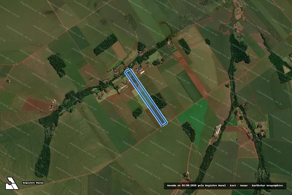 Imagem de satélite de Parte Nordeste do Lote Rural nº 225, 31º Perimetro, Fazenda Britania - Parcela 1 em Maripá - PR