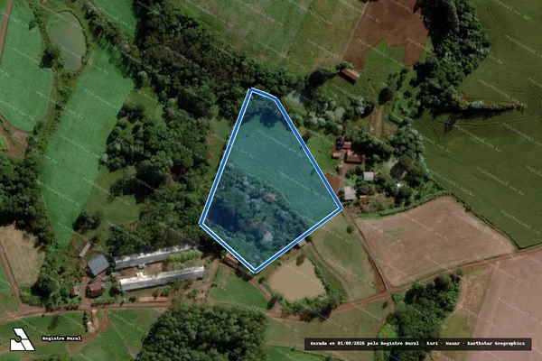 Imagem de satélite de Parte do Lote Rural Nº 49 - Parte 1 em Cunha Porã - SC