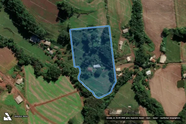 Imagem de satélite de PARTE DO LOTE RURAL Nº 24, DA MARGEM DIREITA DO RIO BURRO BRANCO - REMANESCENTE em Pinhalzinho - SC