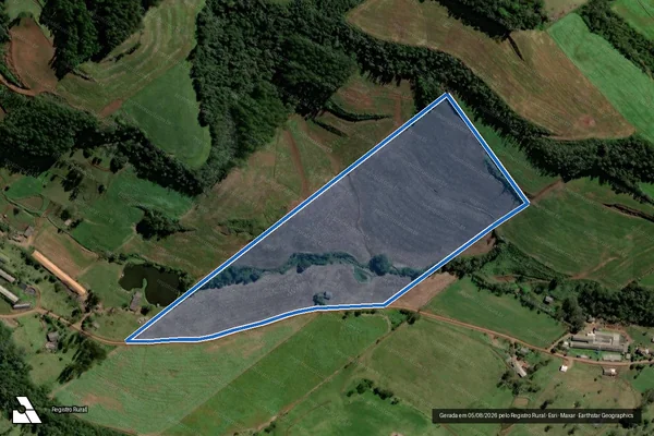 Imagem de satélite de Parte do Lote Colonial nº 18, da Fazenda Chapecó - GLEBA A em Quilombo - SC