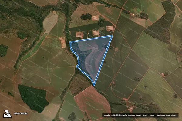 Imagem de satélite de FAZENDA SÃO TOMAZ, lugares ATERRADINHO e QUEIXADA, denominada FAZENDA SÃO ROQUE - 001 em Rio Verde - GO