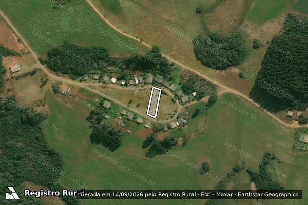 Imagem de satélite de P.A.  SEPÉ TIARAJÚ LOTE 33 - ESCOLA - Parte 1 em Campos Novos - SC