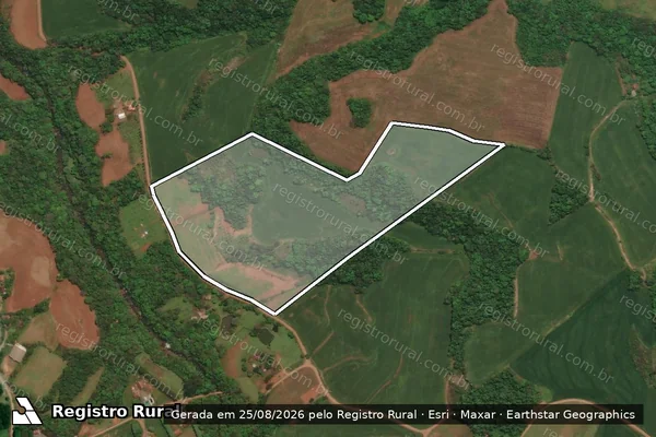 Imagem de satélite de Lotes Rurais n°s 109 e 110 da 12ª Secção Buricá - PARCELA 01 em Três Passos - RS