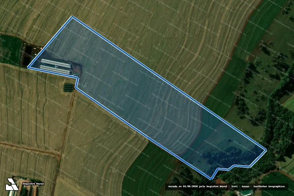 Imagem de satélite de FAZENDA CAFELANDIA LOTE 79 DA GLEBA 11 COLONIA PINDORAMA - Matrícula 2.248 em Cafelândia - PR