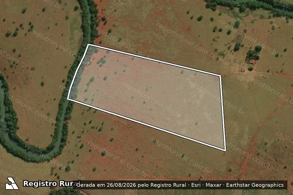 Imagem de satélite de Fazenda Campo Alegre - Bebedouro e Córrego da Água Fria - Parcela 1 em Itapagipe - MG