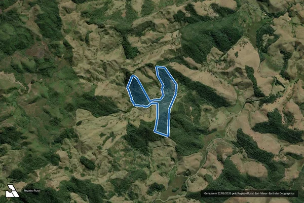 Imagem de satélite de Granja Bento - Parcela 2 em Santa Rita de Jacutinga - MG