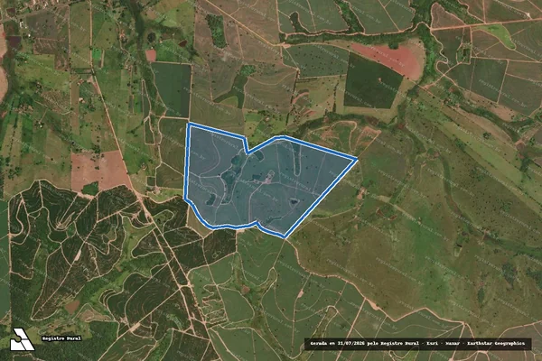 Imagem de satélite de Fazenda Alvorada - Matrícula 4.259 em São João de Iracema - SP