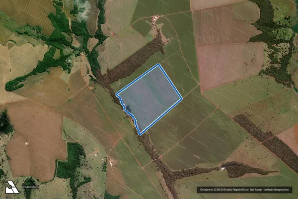 Imagem de satélite de Fazenda Água Limpa, Lugar denominado Bandeirantes  - Parte 11 em Palestina de Goiás - GO