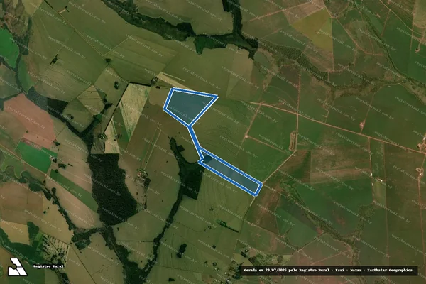 Imagem de satélite de Fazenda Nosso Senhor do Bom Fim - Parcela 3 em Laguna Carapã - MS