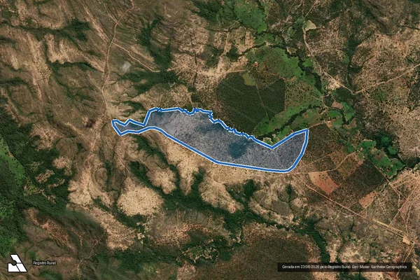 Imagem de satélite de Fazenda Piratinga ou São Cristóvão, lugar denominado JM - 001 em Formoso - MG