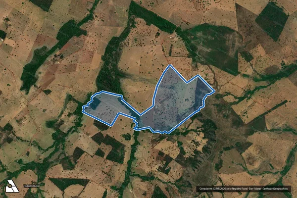 Imagem de satélite de FAZENDA  JERUSALEM - GLEBA 01 em Santa Vitória - MG