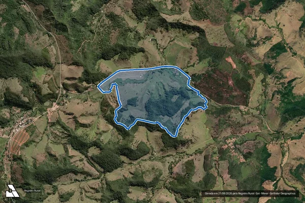 Imagem de satélite de FAZENDA  TANGARA  - GLEBA 2 em Dores de Guanhães - MG