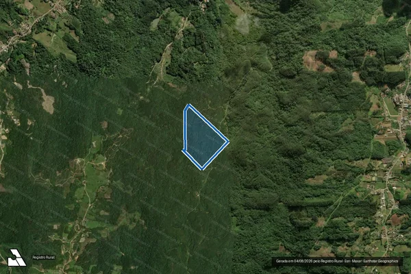Imagem de satélite de Fazenda Alto Guarani - Matrícula 4923 em Massaranduba - SC