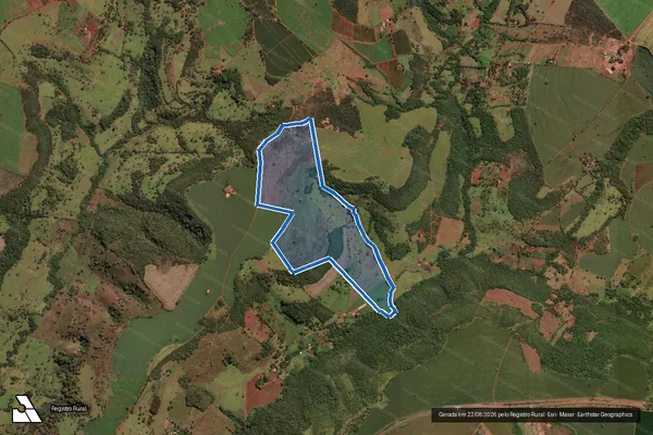 Imagem de satélite de Fazenda Santo Antônio, lugar denominado Baixão - Parcela 1 em Araguari - MG