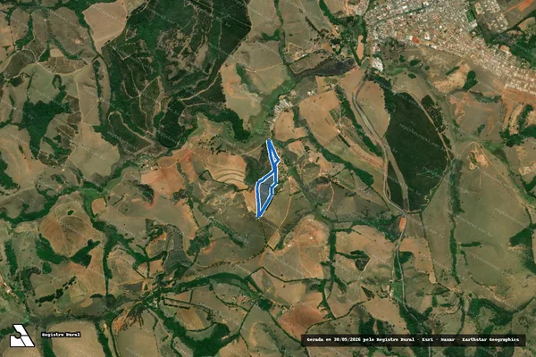 Imagem de satélite de Cajuru - Gleba 02 em Cruzília - MG