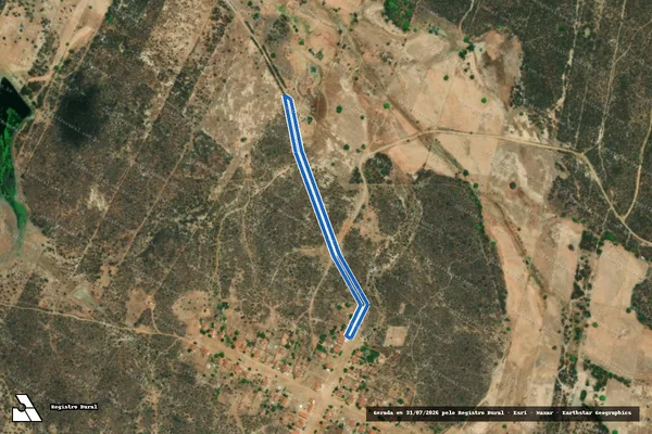 Imagem de satélite de PROJETO DE ASSENTAMENTO PALESTINA ? ESTRADA VICINAL 3 - Parte 2 em Santana do Matos - RN