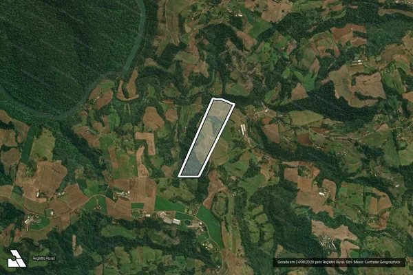 Imagem de satélite de LOTE RURAL N°35 - Parcela 1 em Tunápolis - SC