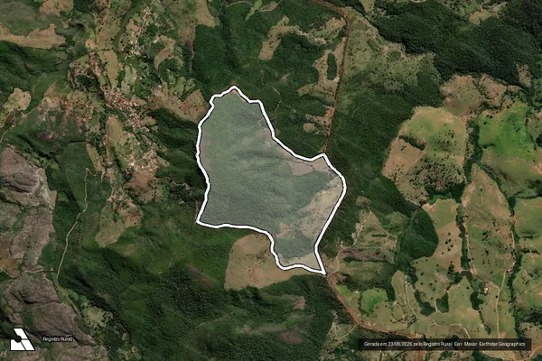 Imagem de satélite de Rio das Pedras, Contendas, Roça Nova e Palmital - Parte 1 em Alvorada de Minas - MG