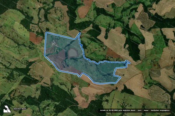 Imagem de satélite de Fazenda Ventania - Gleba A - Gleba 12 - Colônia Cantu - Fazenda Ventania - Gleba A-1 em Campina da Lagoa - PR