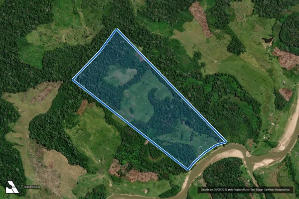 Imagem de satélite de LOTE -19, GLEBA 02, COLONIA VISTA GRANDE  - Parte 1 em Tarauacá - AC