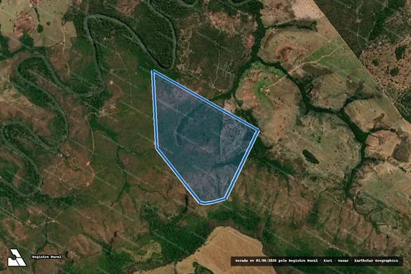 Imagem de satélite de FAZENDA BACURI - Gleba 02 em Santa Rita do Araguaia - GO
