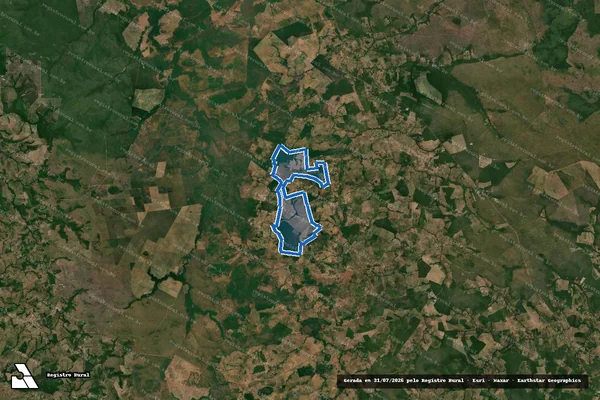 Imagem de satélite de FAZENDA FORTALEZA 01e 02 - 001 em Nazaré - TO