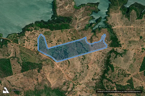 Imagem de satélite de Gl. Vazante/Lotº. Bem Estar, Lote 166 "remanescente" - Fazenda Nova Esperança  - Parcela 01 em Babaçulândia - TO