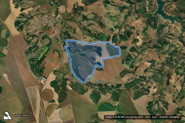 Imagem de satélite de FAZENDA CREOULOS, LUGAR DENOMINADO PAINEIRAS em Pedrinópolis - MG