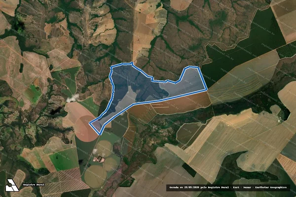 Imagem de satélite de Fazenda Batalha dos Nunes, lugar Cercado, denominado Fazenda Nossa Senhora Aparecida - Gleba 01 em Paracatu - MG