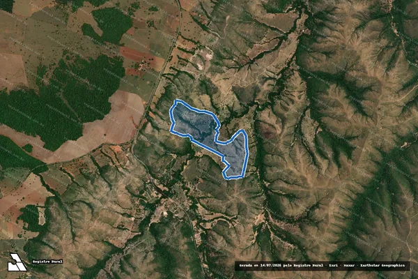 Imagem de satélite de Fazenda Carneiro, lugar Indaiazinho - 005 em Lagamar - MG