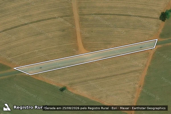 Imagem de satélite de Faixa destinada a futura implementação da Estrada Vereador Saulo Waldemar Fornazin- SBO 470
 - Parcela 1 em Santa Bárbara d'Oeste - SP