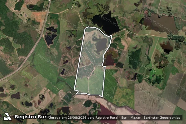 Imagem de satélite de Granja Colorado - Matrícula 5.496 em Tapes - RS