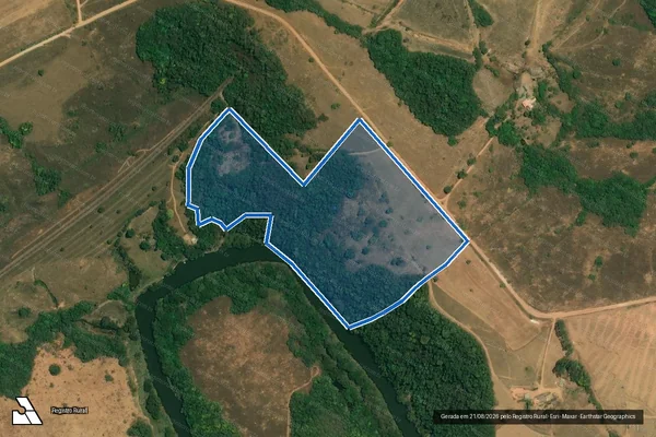 Imagem de satélite de Fazenda Patrimônio - Parcela I em Madre de Deus de Minas - MG