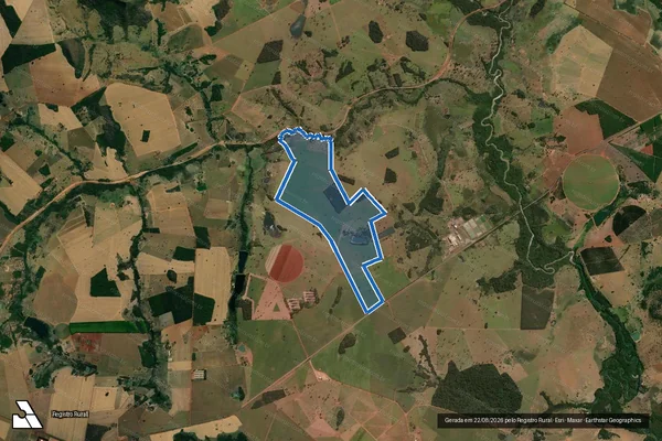 Imagem de satélite de FAZENDA ALVORADA LUGAR CEDO e FAZENDA SUÇUAPARA IMOVEL CEDRO - Parte 1 em Palmeiras de Goiás - GO