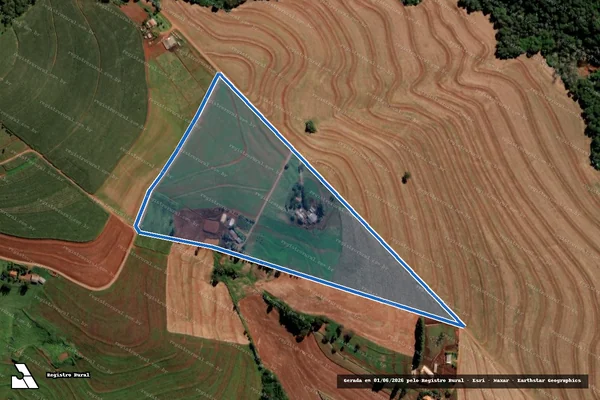 Imagem de satélite de Lote 08 originário da subdivisão do Lote 01 - Fazenda Varguinhas - Lote 08 ? Lote 01 Fazenda Varguinhas em Catanduvas - PR