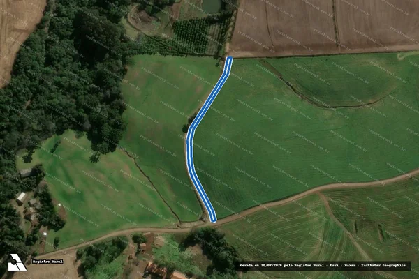 Imagem de satélite de PARTE DO LOTE RURAL Nº 1, situado na Linha Cinco (5), da Secção Ligeiro, no municipio de ERECHIM-RS - Matrícula 58.544 - AFETADA em Erechim - RS