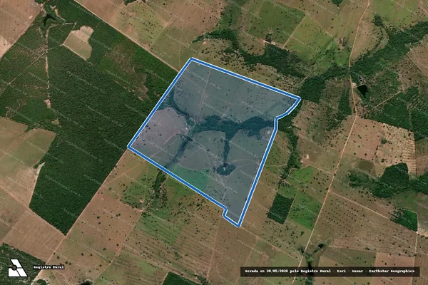 Imagem de satélite de Fazenda Pratinha - Matricula 13189 em Muricilândia - TO