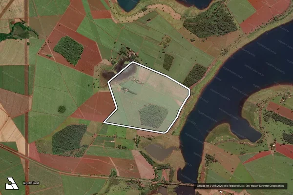 Imagem de satélite de FAZENDA CARIDADE, lugar denominado CARIDADE ou LAGOA - GLEBA 01 em Araporã - MG